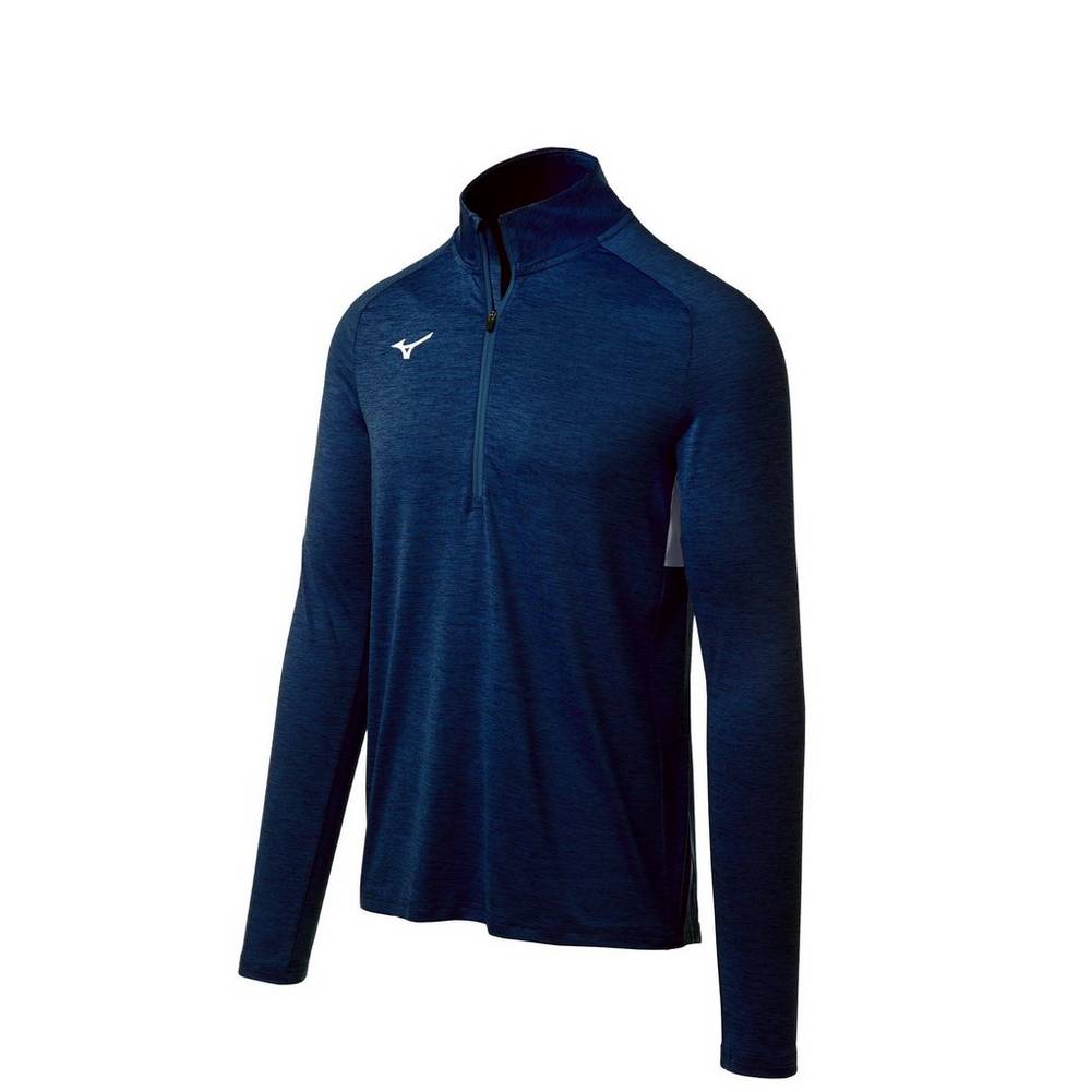 Moletom Mizuno Alpha 1/2 Zip - Homem - Azul Marinho - FLBJV9672